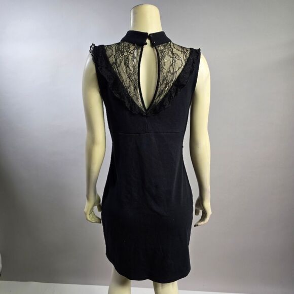 Free people large dress black with lace detail EUC - Picture 3 of 4